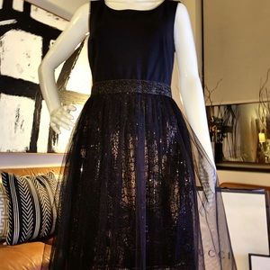 Fun Betsey Johnson Black Party Dress w/Tulle Skirt
